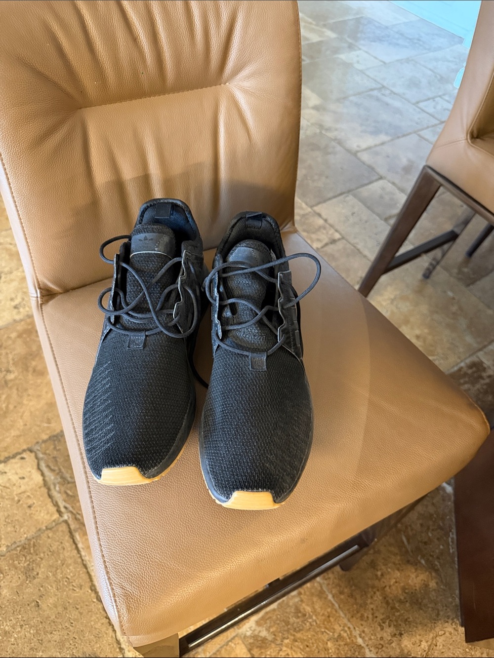 Men's Black Athletic adidas Sneakers with Tan Accent